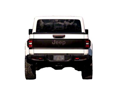 Tailgate Wrap Graphic; Black with Orange Outline (20-25 Jeep Gladiator JT)