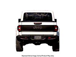 Tailgate Wrap Graphic; Matte Black with Red Outline (20-24 Jeep Gladiator JT)