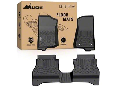 TPE Front and Rear Floor Liners; Black (20-25 Jeep Gladiator JT)