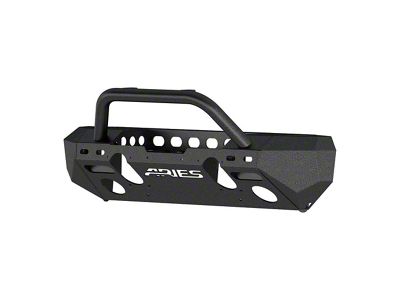 TrailChaser Aluminum Mid-Width Front Bumper with Center Brush Guard; Textured Black (20-25 Jeep Gladiator JT)