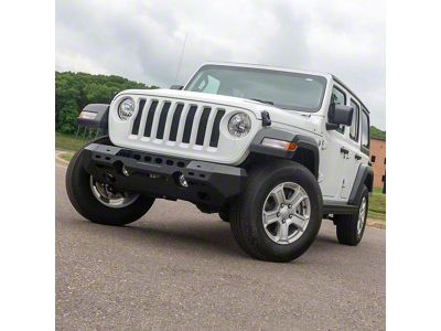 TrailChaser Aluminum Mid-Width Front Bumper; Textured Black (20-25 Jeep Gladiator JT)