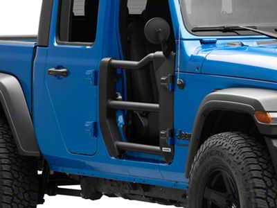 Go Rhino Trailline Front Tube Doors; Textured Black (20-25 Jeep Gladiator JT)