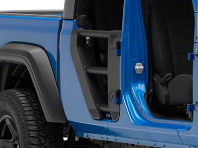 Go Rhino Trailline Rear Tube Doors; Textured Black (20-25 Jeep Gladiator JT)
