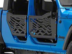 Barricade US Flag Tubular Doors With Mirrors (20-25 Jeep Gladiator JT)