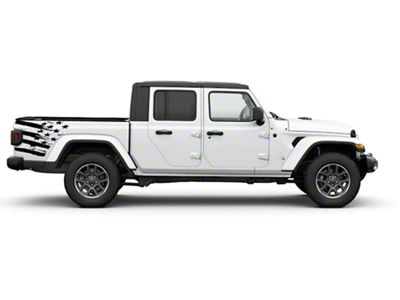 USA Flack Back Graphics; Gloss Black (20-25 Jeep Gladiator JT)