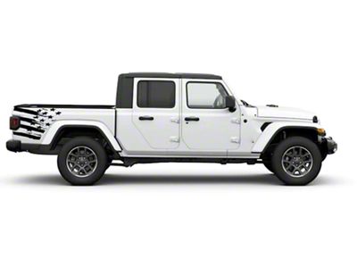 USA Flack Back Graphics; Matte Black (20-25 Jeep Gladiator JT)