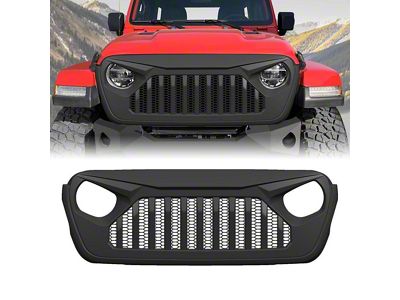 American Modified Vader Grille with Mesh; Matte Black (20-25 Jeep Gladiator JT)
