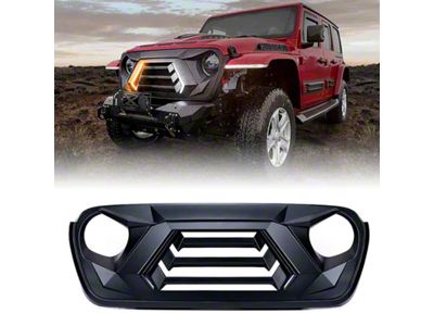 Vader Series Grille with Turn Signal and DRL; Black (20-25 Jeep Gladiator JT)