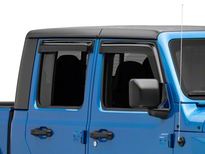 Ventguard Window Deflectors; Front and Rear; Smoked (20-25 Jeep Gladiator JT)