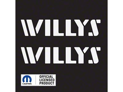 WILLYS Logo; Gloss White (20-25 Jeep Gladiator JT)