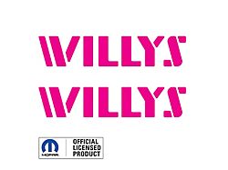 WILLYS Logo; Hot Pink (20-26 Jeep Gladiator JT)