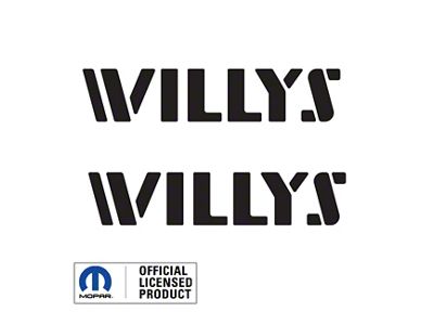 WILLYS Logo; Matte Black (20-25 Jeep Gladiator JT)
