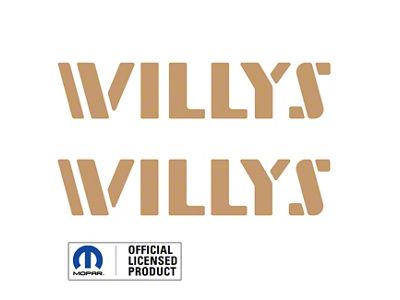 WILLYS Logo; Tan/Beige (20-25 Jeep Gladiator JT)