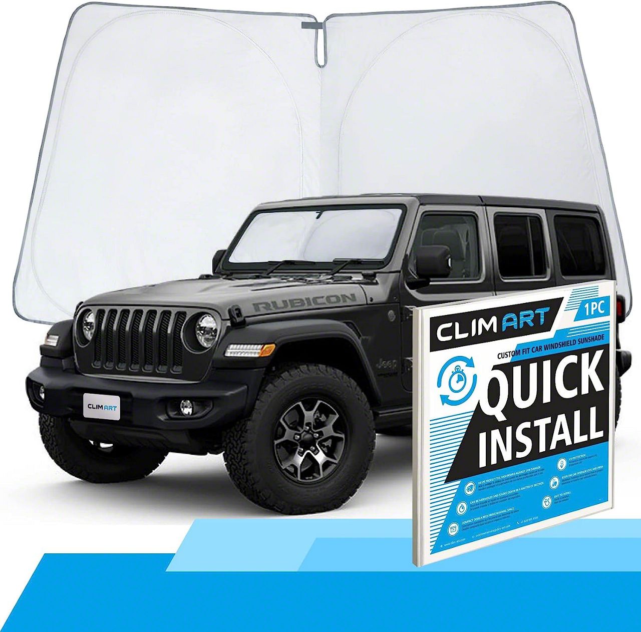 thumbnail image 2 of In-Channel Rain Guards / Vent Visors For 2020-2025 Jeep Gladiator – 4-Piece Set, Black Polycarbonate 2 of 5