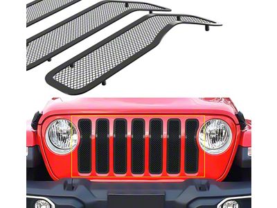 Wire Mesh Upper Grille Insert; Black (20-25 Jeep Gladiator JT)