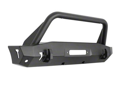 WJ2 Stubby Front Bumper with Bull Bar; Textured Black (20-25 Jeep Gladiator JT)