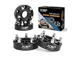 1.50-Inch Hubcentric Forged Wheel Spacers; Black (11-26 Jeep Grand Cherokee WK2 & WL)