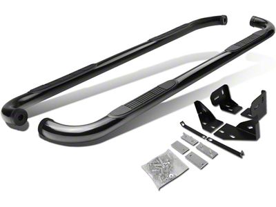3-Inch Round Nerf Side Step Bars; Black (05-10 Jeep Grand Cherokee WK)