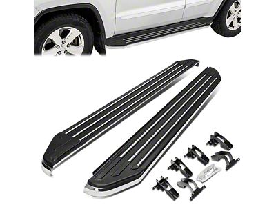 5.50-Inch Aluminum Running Boards; Black (11-19 Jeep Grand Cherokee WK2)