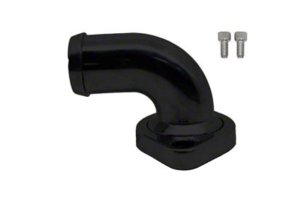 Aluminum 90 Degree Water Neck Thermostat Housing; Black (05-25 V8 HEMI Jeep Grand Cherokee WK & WK2, Excluding Trackhawk)
