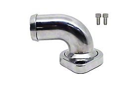 Aluminum 90 Degree Water Neck Thermostat Housing; Polished (05-25 V8 HEMI Jeep Grand Cherokee WK & WK2, Excluding Trackhawk)
