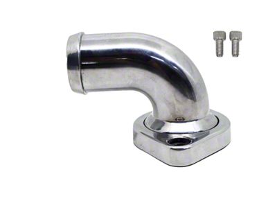 Aluminum 90 Degree Water Neck Thermostat Housing; Polished (05-25 V8 HEMI Jeep Grand Cherokee WK & WK2, Excluding Trackhawk)