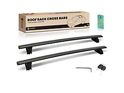 Aluminum Alloy Roof Rack Cross Bars; Black (11-21 Jeep Grand Cherokee WK2 w/ Rain Gutters)