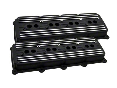 Aluminum Valve Covers; Black (05-25 V8 HEMI Jeep Grand Cherokee WK & WK2, Excluding Trackhawk)