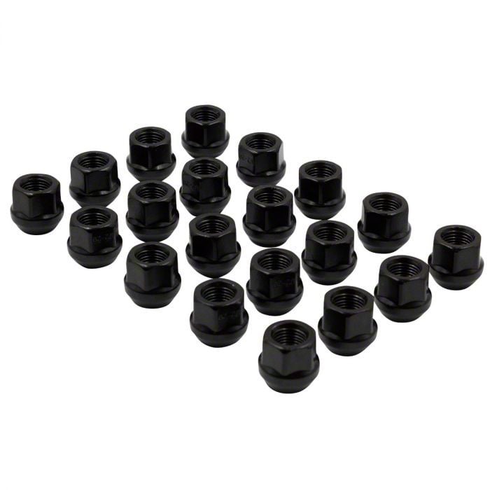 Jeep Grand Cherokee Black Bulge Acorn Lug Nut Kit; 14mm x