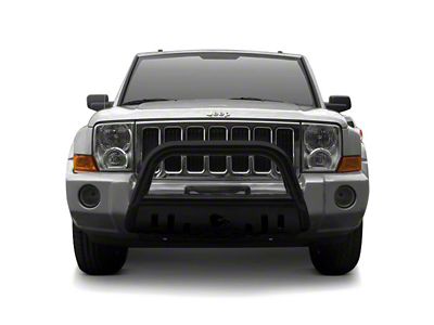 Bull Bar with Black Skid Plate; Black (05-07 Jeep Grand Cherokee WK)