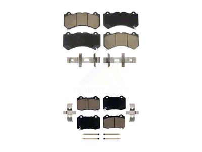 Ceramic Brake Pads; Front and Rear (12-21 6.4L HEMI Jeep Grand Cherokee WK2)