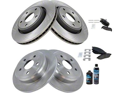 Ceramic Brake Rotor, Pad, Brake Fluid and Cleaner Kit; Front and Rear (05-10 Jeep Grand Cherokee WK, Excluding SRT8)