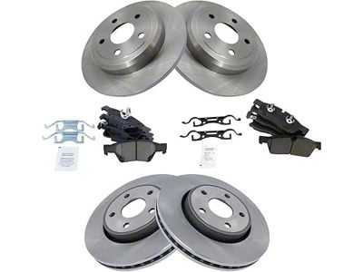 Ceramic Brake Rotor and Pad Kit; Front and Rear (11-16 Jeep Grand Cherokee WK2 w/ Solid Rear Rotors & w/o Heavy Duty Brakes, Excluding SRT & SRT8)