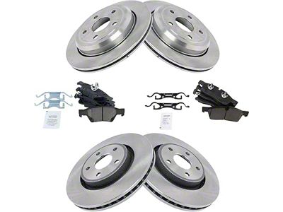 Ceramic Brake Rotor and Pad Kit; Front and Rear (11-16 Jeep Grand Cherokee WK2 w/ Solid Rear Rotors & Heavy Duty Brakes, Excluding SRT & SRT8)
