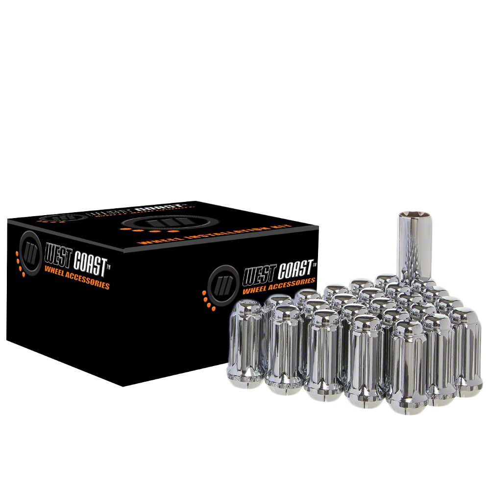 Jeep Grand Cherokee Chrome Acorn Spline Lug Nuts; M14x1.5; Set of 20