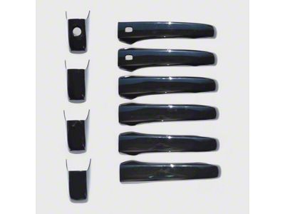 Chrome Delete Door Handle Snap-On Covers; Gloss Black (11-21 Jeep Grand Cherokee WK2)