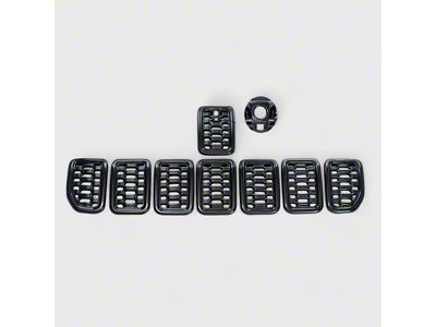 Chrome Delete Grille Overlay; Gloss Black (22-25 Jeep Grand Cherokee WL)