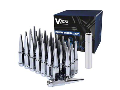 Chrome Spike Lug Nuts for Aftermarket Wheels; M14x1.5; Set of 32 (11-25 Jeep Grand Cherokee WK2 & WL)