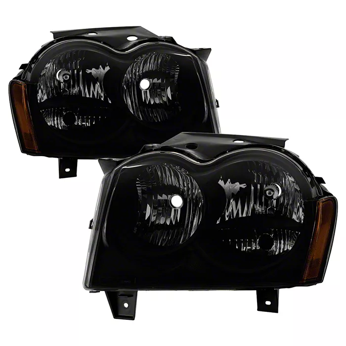 Jeep Grand Cherokee Crystal Headlights; Black Housing, Smoked Lens (05
