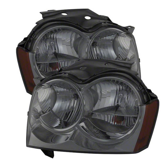 Jeep Grand Cherokee Crystal Headlights; Chrome Housing, Smoked Lens (05