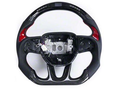 Custom Carbon Fiber Steering Wheel with LED Dash Display (15-20 Jeep Grand Cherokee WK2 SRT, Trackhawk)