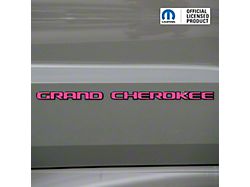 GRAND CHEROKEE Door Emblem Overlay Decal Set; Gloss Pink (17-21 Jeep Grand Cherokee WK2)
