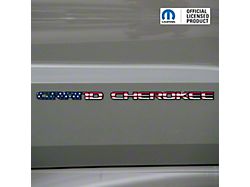 GRAND CHEROKEE Door Emblem Overlay Decal Set; Matte Red White and Blue (17-21 Jeep Grand Cherokee WK2)