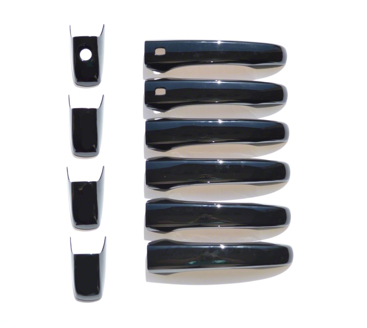 Chrome Delete Door Handle Covers Gloss Black 11 21 Jeep Grand Cherokee WK2