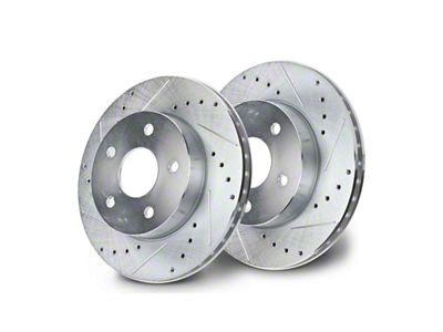 Drilled and Slotted Rotors; Front Pair (99-04 Jeep Grand Cherokee WJ)