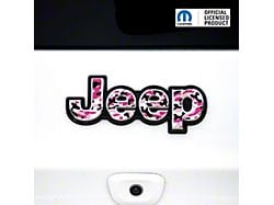 JEEP Emblem Overlay Decals; Matte Pink Camo (22-26 Jeep Grand Cherokee WL)