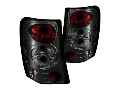 Euro Style Tail Lights; Chrome Housing; Smoked Lens (99-04 Jeep Grand Cherokee WJ)