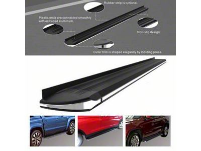 Exceed Running Boards; Black with Chrome Trim (22-25 Jeep Grand Cherokee WL, Excluding Summit & Trailhawk)