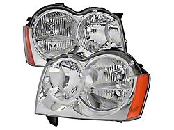 Factory Style Headlights; Chrome Housing; Clear Lens (05-07 Jeep Grand Cherokee WK)