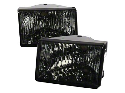 Factory Style Headlights; Chrome Housing; Smoked Lens (93-98 Jeep Grand Cherokee ZJ)